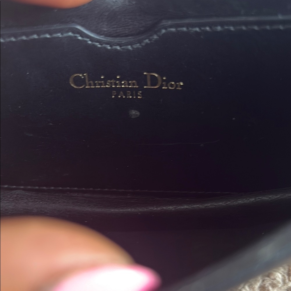 Dior Black Leather Clutch with Gold Bee Accent - Picture 5 of 16